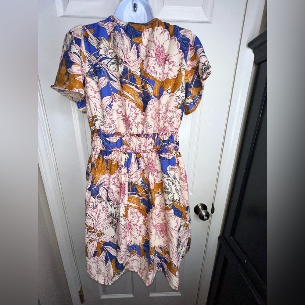 NWT B.O.G Band Of The Free Women’s Medium Blue Floral Short Sleeve Mini Dress M - Picture 7 of 15